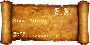 Rixer Mihály névjegykártya